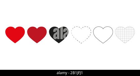 Heart, love, symbol vector. Romance or valentines day red colored isolated Stock Vector