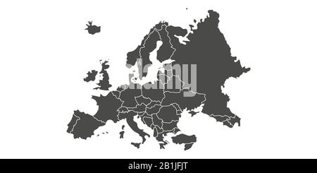 Europe map with country borders, vector illustration Stock Vector Image ...