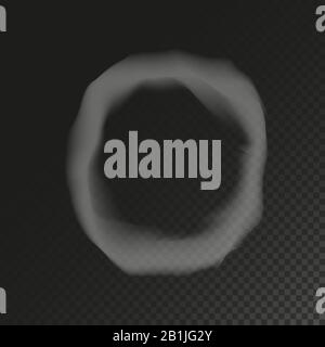 Vector smoke circle isolated on dark background Stock Vector