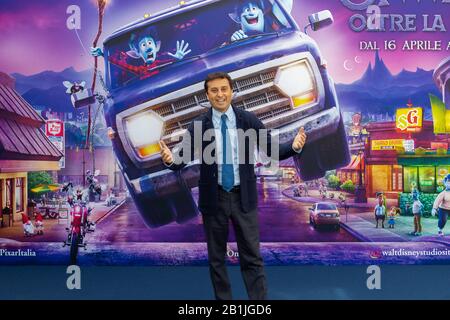 Rome, Italy - February 25, 2020: David Parenzo, during the photocall of the animated film 'Onward - Beyond the magic' for the presentation of the film to be released in Italy. Stock Photo