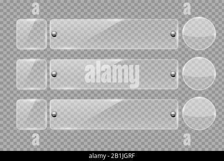 Transparent glass plates isolated Stock Vector