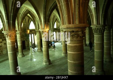 Le Mont Saint Michel Abbey Salle des Hotes Interior Northern France  Photograph by Shawn O'Brien - Pixels