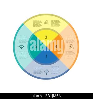 Template for infographics. Business project. Colorful ring. 4 positions Stock Vector