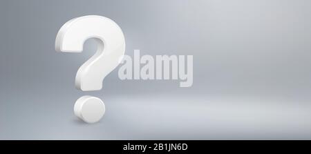 Realistic 3D question mark. Have a question, FAQ and QA. Questions sign vector background illustration Stock Vector