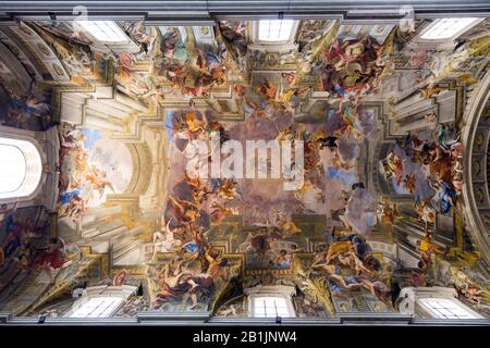 Ceiling of Church of St. Ignatius of Loyola at Campus Martiu in Rome, Italy Stock Photo