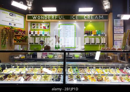 Gelato / ice cream on sale in restaurant in Rome, Italy Stock Photo