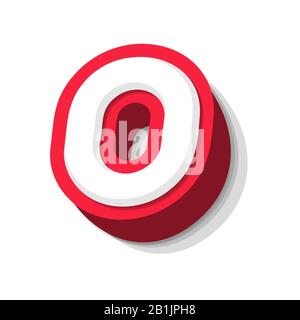 3D bold funny number 0, heavy type for modern super hero monogram, prize logo, comic graphic, fun and cool poster and education game. Extrude style Stock Vector