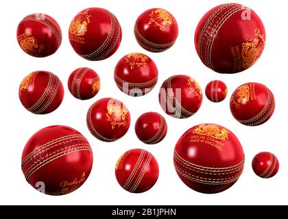 Cricket Balls cut out in a white background Stock Photo