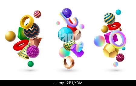 Realistic 3D color basic shapes. Solid colored geometric forms, cylinder  and colorful cube shape vector illustration set 24790137 Vector Art at  Vecteezy
