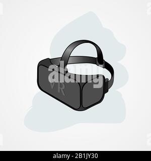 Virtual reality glasses display simple flat style vector illustration. Stock Vector