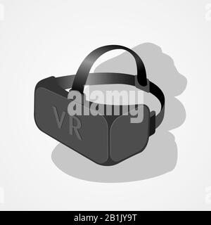 Virtual reality glasses display simple flat style vector illustration. Stock Vector