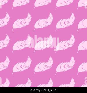 Color seamless pattern of flat abstract isolated orange leaf curving in different directions Stock Vector