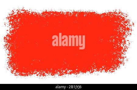 Thick red paint textured brush stroke isolated on white background for designs and copy writing. Digitally generated element. Stock Photo