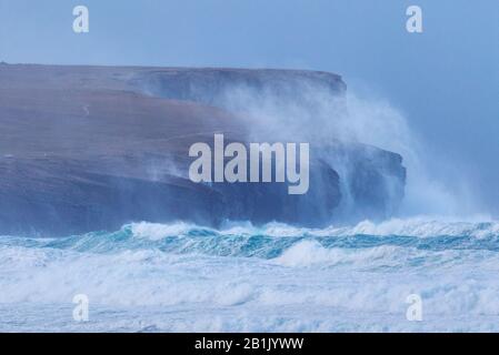 Stormy seas at Marwick Head, Orkney Isles Stock Photo