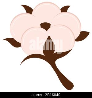 Cotton flower icon isolated on white background. Stock Vector