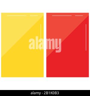 Football red and yellow card vector set isolated on white background. Stock Vector