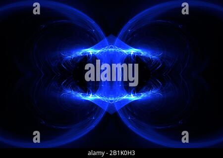 blue circular wave glow. kaleidoscope lighting effect. abstract background for your business. Stock Photo