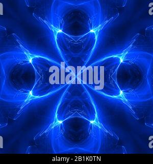 blue circular wave glow. kaleidoscope lighting effect. abstract background for your business. Stock Photo