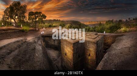 Bete Giyorgis, Rock Hewn Church, Lalibela, Ethiopia Stock Photo