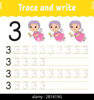 Tracing numbers 7, 8, 9 activity page for kids. Preschool writing ...