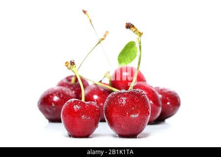 Cherries isolated on white background Stock Photo