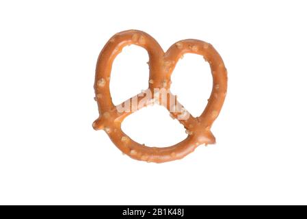 Closeup of isolated salted pretzel Stock Photo