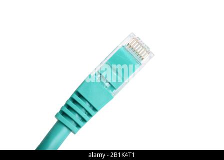 Isolated ethernet network cable connector end Stock Photo