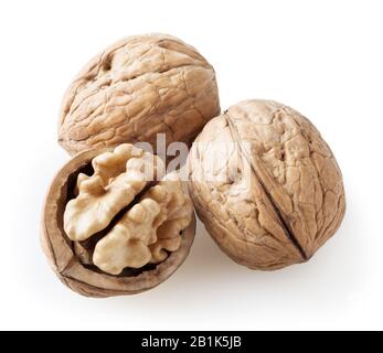 Walnuts isolated on white background with clipping path Stock Photo