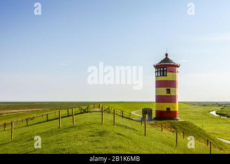 Pilsum Lighthouse, Pilsum, Krummhoern, East Frisia, Lower Saxony, Germany Stock Photo