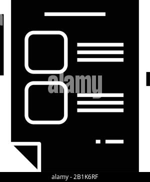 Candidate list black icon, concept illustration, vector flat symbol, glyph sign. Stock Vector