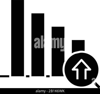 Chart diagram black icon, concept illustration, vector flat symbol, glyph sign. Stock Vector
