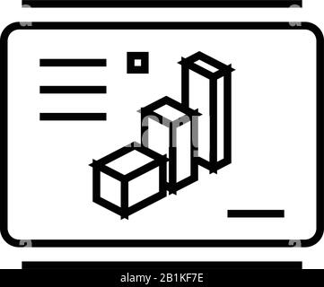 Increasing data line icon, concept sign, outline vector illustration, linear symbol. Stock Vector