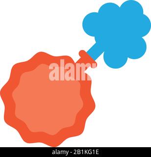 fart bag over white background, flat style icon, vector illustration Stock Vector