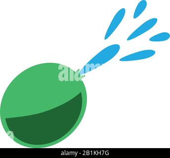 water balloon over white background, flat style icon, vector illustration Stock Vector