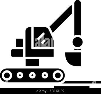 Building technic black icon, concept illustration, vector flat symbol, glyph sign. Stock Vector