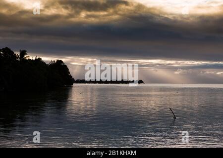 Sunset at Moorea, Moorea, French Polynesia Stock Photo