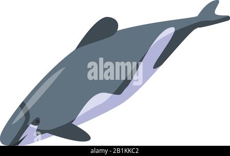 Underwater dolphin icon, isometric style Stock Vector