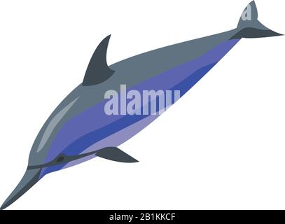 Dolphin jump icon, isometric style Stock Vector