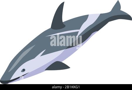 Sea dolphin icon, isometric style Stock Vector
