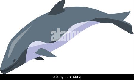 Dolphin swim icon, isometric style Stock Vector