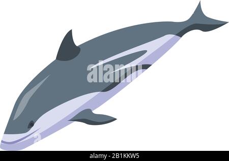 Nature dolphin icon, isometric style Stock Vector