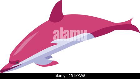 Pink dolphin icon, isometric style Stock Vector