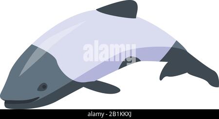 Ocean dolphin icon, isometric style Stock Vector