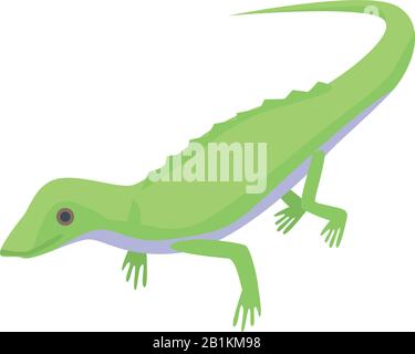 Green lizard icon, isometric style Stock Vector