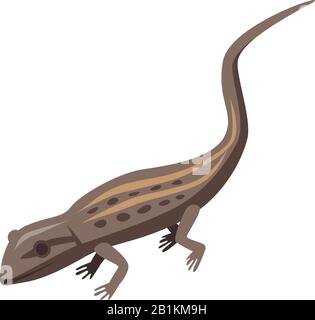 Brown lizard icon, isometric style Stock Vector