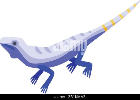 Blue striped lizard icon, isometric style Stock Vector