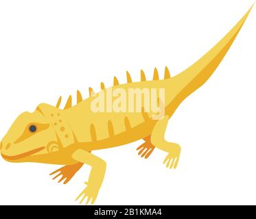 Yellow skin lizard icon, isometric style Stock Vector