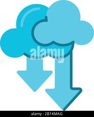 Clouds with arrows icon, flat style Stock Vector Image & Art - Alamy