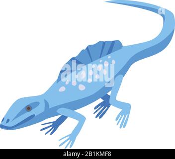 Blue lizard icon, isometric style Stock Vector