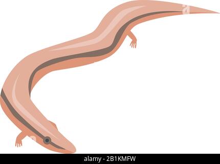 Snake long lizard icon, isometric style Stock Vector
